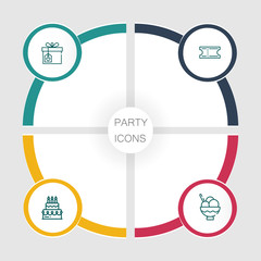Birthday and party infographic with icon 4 step, for presentatio