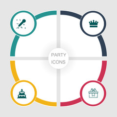 Birthday and party infographic with icon 4 step, for presentatio