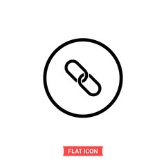 Chain vector icon, link symbol. Simple illustration for web or mobile app