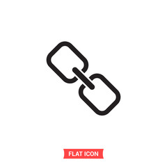 Chain vector icon, link symbol. Simple illustration for web or mobile app