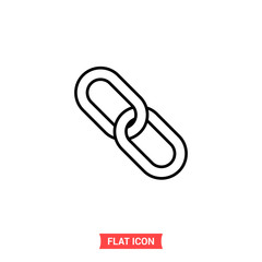 Chain vector icon, link symbol. Flat sign illustration for web or mobile app on white background