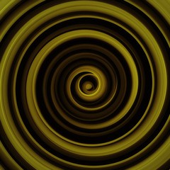 Black and yellow twisted shape abstract 3D rendering