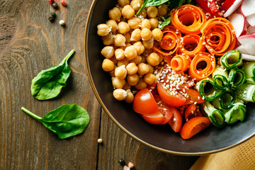 Buddha bowl, healthy and balanced food.