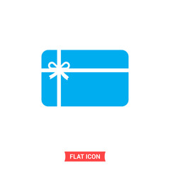 Gift card vector icon, surprise coupon symbol. Flat sign illustration for web or mobile app on white background