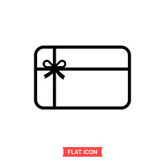 Gift card vector icon, surprise coupon symbol. Flat sign illustration for web or mobile app on white background