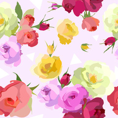 Seamless pattern. Roses. Spring