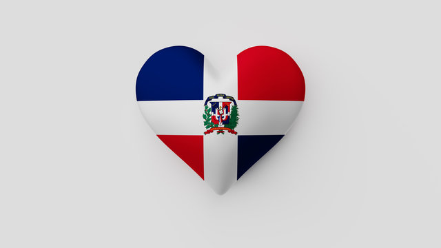 Corazón Bandera República Dominicana. 3D