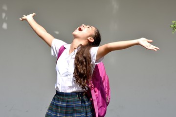 Catholic Colombian Student Teenager School Girl And Freedom