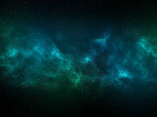 Naklejka na ściany i meble Digital Painting blue Nebula Space scene background