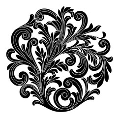 Vintage baroque ornament, corner. Retro pattern antique style acanthus. Decorative design element filigree calligraphy vector. - stock vector