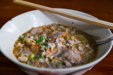Noodles with boiled pork,Thai food