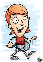 Cartoon Badminton Player Walking