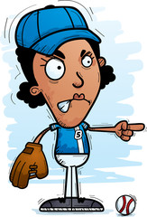 Angry Cartoon Black Baseball Player
