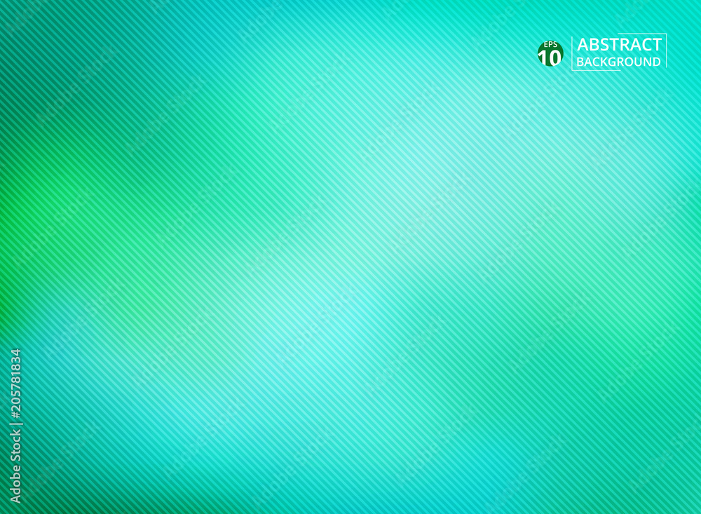 Poster art of abstraction smooth gradient soft green on soft stripes line of diagonal patterns background. 