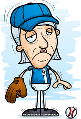 Sad Cartoon Senior Baseball Player