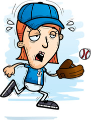 Exhausted Cartoon Baseball Player