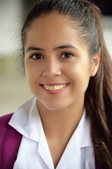 Catholic Colombian Student Teenager Smiling Wearing School Uniform