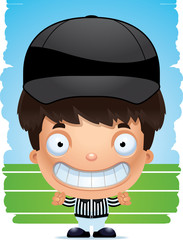 Cartoon Boy Referee Smiling