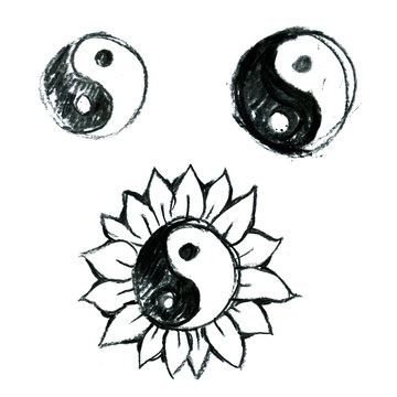 Yin Yang symbol drawing