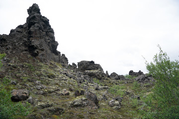 Fototapeta na wymiar Landschaft bei Dimmuborgir am Mývatn-See / Nord-Island