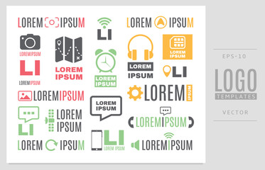 Set of flat phones and mobile icons.