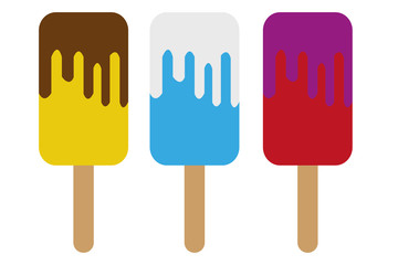 Helados de paleta de diferentes sabores.
