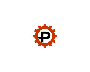p letter gear logo