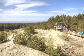 Curonian Spit, Dune Efa. Tourists on the observation deck