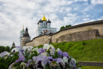 Fototapeta premium Ancient Kremlin in summer, Pskov, Russia