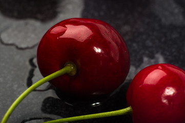 large ripe red sweet cherries