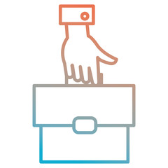 hand with portfolio briefcase isolated icon vector illustration design