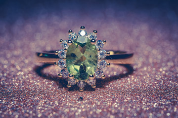Gold ring with peridot