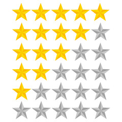 5 star rating. Vector illustration eps10. Isolated badge for website or app - stock infographics