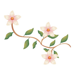 Fototapeta premium flower and leafs decorative icon vector illustration design