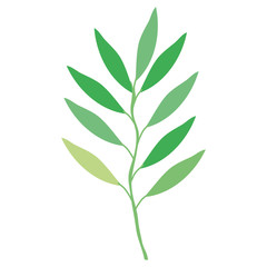 branch with leafs decorative icon vector illustration design