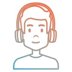 young man with earphones vector illustration design