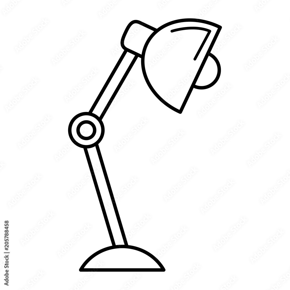 Sticker office desk lamp icon vector illustration design