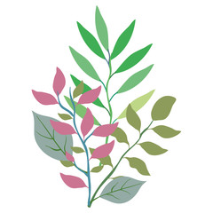 branch with leafs decorative icon vector illustration design