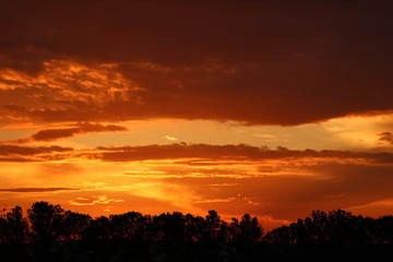 Fototapeta na wymiar deep orange sunset 1
