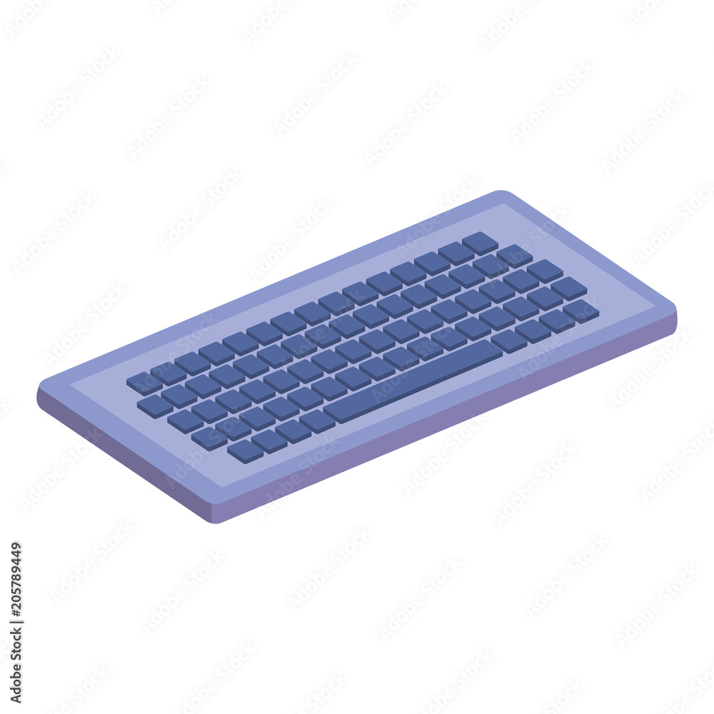 Poster computer keyboard isometric icon vector illustration design