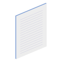 paper document isometric icon vector illustration design