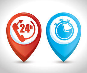 delivery service with chronometer vector illustration design