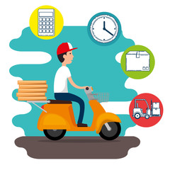 delivery service set icons vector illustration design
