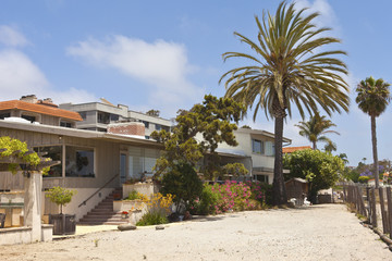 Fototapeta na wymiar Residential houses near the beach Point Loma California.