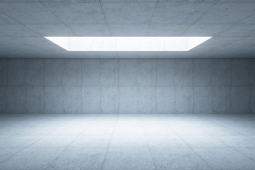 blank concrete space interior, 3d rendering