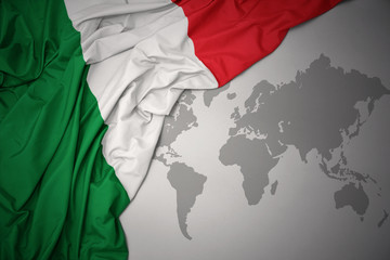 Fototapeta premium waving national flag of italy.