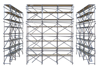 scaffolding isolated on white - obrazy, fototapety, plakaty