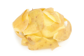 Potato peel isolated on white background