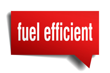 fuel efficient red 3d speech bubble