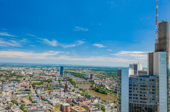 Commerzbank Tower And Frankfurt Aerial View From Maintower